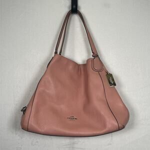 Coach Shoulder Bag Womens Large Pink Pebbled Leather Slouchy Purse Bnfts Charity